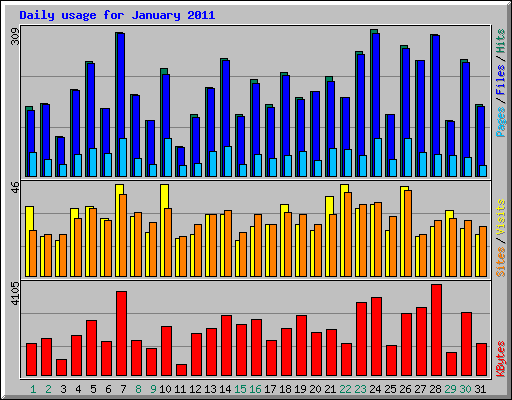 Daily usage for January 2011