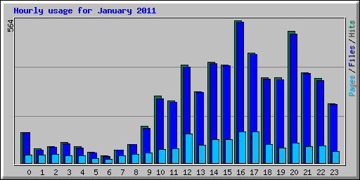 Hourly usage for January 2011